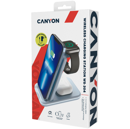 CANYON wireless charger WS-304 15W 3in1 Blue