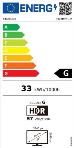 Монитор Samsung 32BM701, 32" VA LED, SMART, 60 Hz, 4 ms GTG, 3840x2160, 300 cd/m2, 3000:1, HDR 10, Eye Saver, Flicker Free, Auto Source Switch+, USB-C, 3xUSB 2.0, 2xHDMI 2.0, Wi-Fi 5, Bluetooth 4.2, Speakers, 178°/178°, White