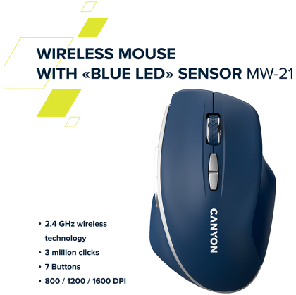 CANYON mouse MW-21 BlueLED 7buttons Wireless Cosmic Latte