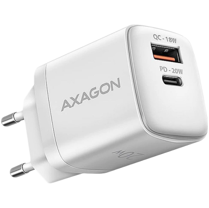 AXAGON ACU-PQ20W wall charger QC3.0/AFC/FCP + PD type-C, 20W, white