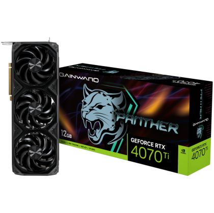 Gainward GeForce RTX 4070Ti Panther 12GB GDDR6X, 192 bit, 1x HDMI 2.1, 3x DP 1.4a, 3 Fan, 1x 16-pin power connector, recommended PSU 750W, NED407T019K9-1043Z