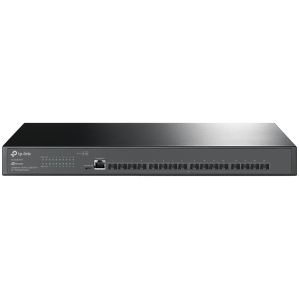 JetStream 16-Port 10GE SFP+ L2+ Managed SwitchPORT: 16× 10G SFP+ Slots, RJ45/Micro-USB Console PortSPEC: 1U 19-inch Rack-mountable Steel CaseFEATURE: Integration with Omada SDN Controller, Static Routing, OAM, sFlow, DDM, 802.1Q VLAN, QinQ, STP/