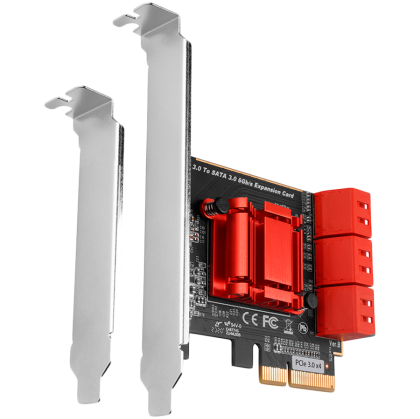 Six-channel SATA III PCI-Express controller with six internal SATA ports. Standard & Low profile.