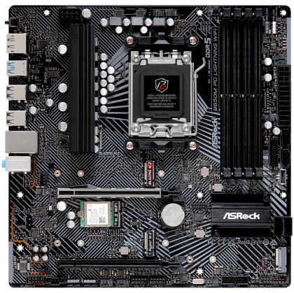 ASROCK B650M PG LIGHTNING WIFI AM5 Socket, 4x DDR5 7200+ Dual Channel RAM, PCIe 4.0 x16, 3.0 x16, 3x M.2 socket, 4x SATA 6GB, 17x USB, 7.1 Audio, Wifi 6E, 2.5GB LAN, mATX