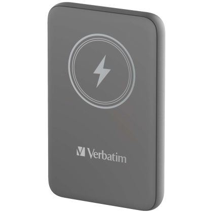 Външна батерия Verbatim MCP-10GY Power Pack 10000 mAh with UBS-C® PD 20W / Magnetic Wireless Charging 15W Grey