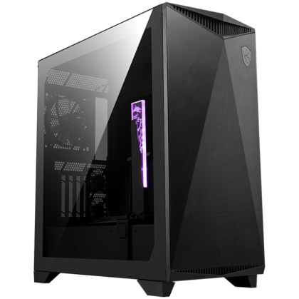 MSI MPG GUNGNIR 300P AIRFLOW, Mid-Tower, E-ATX/ATX/M-ATX/ITX, 2x USB 3.2 Gen 1 Type-A, 1x USB 3.2 Gen 2x2 Type-C, 1x Audio/1x Mic, ARGB Hub, 4x 120mm ARGB Fans, 1mm Perforated Front Panel, 3mm Tempered Glass