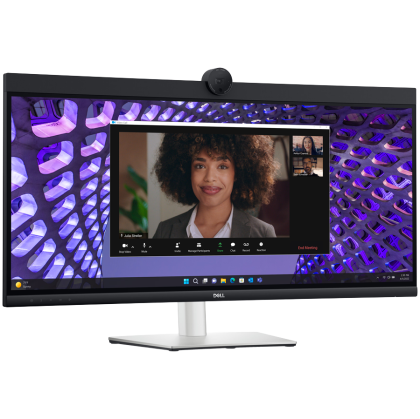 Monitor LED Dell P3424WEB Curved Video Conferencing 34", 3440x1440 WQHD, IPS Antiglare, 21:9, 1000:1, 300 cd/m2, 8ms/5ms, 178/178, DP, HDMI, 2xUSB-C (DP/PD), USB-B, 2xUSB 3.2, RJ-45, 2x5W Speakers, Cam, Mic, Tilt, Swivel, Height Adjust, 3Y