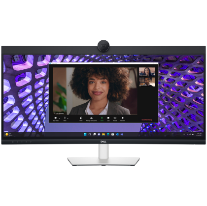 Monitor LED Dell P3424WEB Curved Video Conferencing 34", 3440x1440 WQHD, IPS Antiglare, 21:9, 1000:1, 300 cd/m2, 8ms/5ms, 178/178, DP, HDMI, 2xUSB-C (DP/PD), USB-B, 2xUSB 3.2, RJ-45, 2x5W Speakers, Cam, Mic, Tilt, Swivel, Height Adjust, 3Y