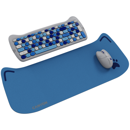 CANYON HSET-W6 EN Keyboard+Mouse Kitty Edition AAA+АА Wireless Blue