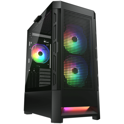 COUGAR Airface RGB, Mid Tower, 2x 140 1x120 ARGB Fans, RGB Button,  4mm Tempered Glass, Mini ITX / Micro ATX / ATX / CEB/ E-ATX, USB 3.0 x 2, USB 2.0 x 1, 4 Pole Headset Audio Jack x1