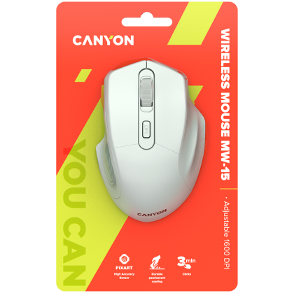 CANYON mouse MW-15 Wireless Pearl White