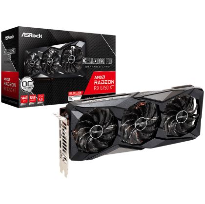 ASROCK Video Card  Radeon RX6750XT Challenger Pro 12GB OC, GDDR6 192-bit, 1x HDMI 2.1 VRR, 3x DP 1.4, power 2x8 pin, recomended PSU 700W