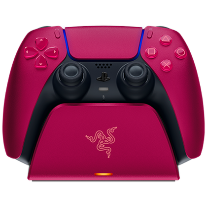 Razer Quick Charging Stand for PS5 - Cosmic Red, Quick Charge, Curved Cradle Design, Matches Your PS5 DualSense Wireless Controller, Powered by USB (Controller not included)