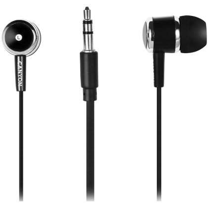 CANYON Stereo earphones with microphone, Black