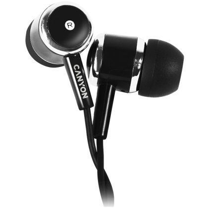 CANYON Stereo earphones with microphone, Black
