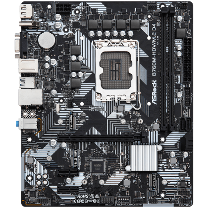 ASROCK MB Desktop B760M-HDV/M.2 D4 (S1700, 2x DDR4, 1x PCIe 4.0 x16, 2x PCIe 3.0 x1, 1x Hyper M.2 PCIe Gen4x4, 1x M.2 Ultra Gen3x4, 4x SATA3, 1x USB-C, 5x USB 3.2, 5x USB 2.0, 1xRJ-45 1Gbit, 1x VGA, 1x HDMI, 1x DP, mATX