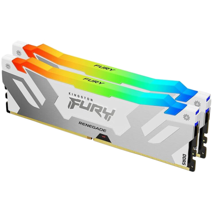 Kingston 64GB 6000MT/s DDR5 CL32 DIMM (Kit of 2) FURY Renegade RGB White XMP