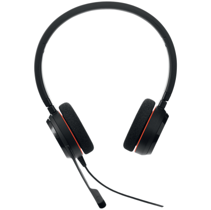 JABRA EVOLVE 20 MS Stereo USB Headband, Noise cancelling, USB connector, with mute-button and volume control on the cord, with foam ear cushion, Microsoft optimized