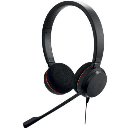 JABRA EVOLVE 20 MS Stereo USB Headband, Noise cancelling, USB connector, with mute-button and volume control on the cord, with foam ear cushion, Microsoft optimized