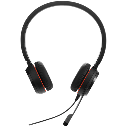 JABRA EVOLVE 20 MS Stereo USB Headband Special Edition Noise cancelling, USB connector, with mute-button and volume control on the cord, with leatherette ear cushion, Microsoft optimized