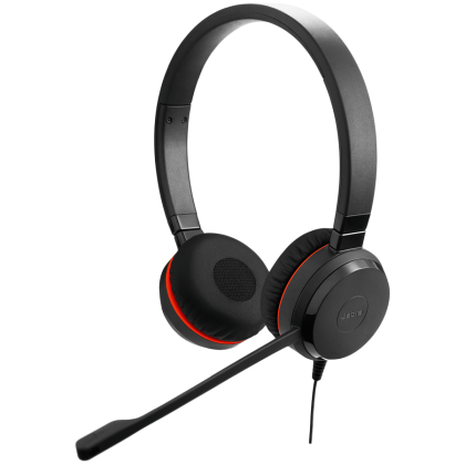 JABRA EVOLVE 30 II MS Stereo USB Headband, Noise cancelling, USB and 3.5 connectivity, with mute-button and volume control on the cord, with leather ear cushion, Microsoft optimized