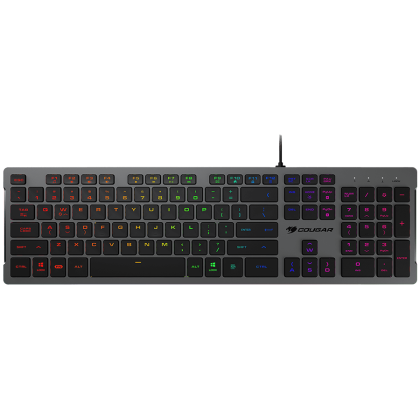 COUGAR Vantar S, Gaming Keyboard, Flat Caps With Scissor-Switch, 19-Key Rollover, Eight Backlight Effects, Anti-Ghosting Technology, Adjustable Stand, Dimensions: 446.5 x 128 x 16.3 mm