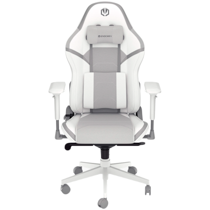 Endorfy Scrim Onyx White Gaming Chair, PU Leather + Breathable Fabric, Cold-pressed Foam, Memory Foam Cushions, Class 4 Gas Lift Cylinder, 4D Adjustable Armrest, Adjustable Headrest, White, 2 Year Warranty