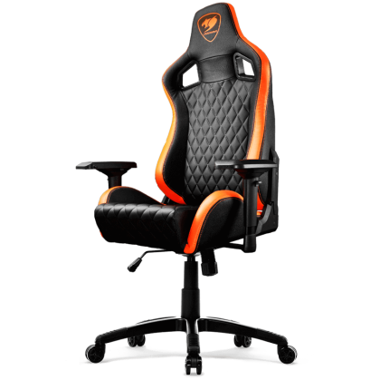 COUGAR Armor S Gaming Chair, Full Steel Frame, 4D adjustable arm rest, Gas lift height adjustable, 180º seat back adjustable, Head and Lumbar Pillow, High density mold shaping foam, Premium PVC leather,Weight Capacity-120kg,Product Weight-21kg