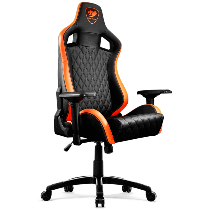 COUGAR Armor S Gaming Chair, Full Steel Frame, 4D adjustable arm rest, Gas lift height adjustable, 180º seat back adjustable, Head and Lumbar Pillow, High density mold shaping foam, Premium PVC leather,Weight Capacity-120kg,Product Weight-21kg