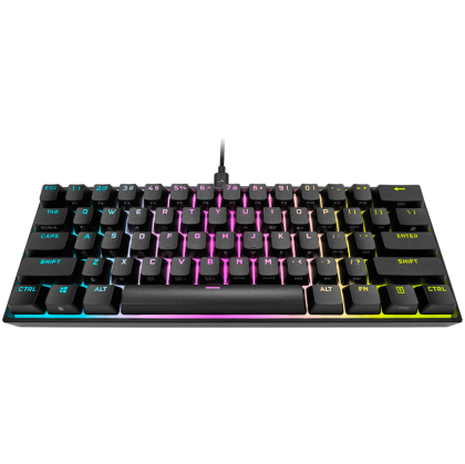 Corsair K65 RGB MINI 60% Mechanical Gaming Keyboard, Backlit RGB LED, CHERRY MX SPEED, Black, Black PBT Keycaps, EAN:0840006635772