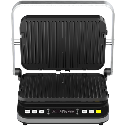 AENO ''Electric Grill EG5: 2000W, 2 heating modes - Lower Grill, Both Grills, 6 preset programs, Defrost, Max opening angle -180°, Temperature regulation, Timer, Removable double-sided plates, Plate size 320*220mm''