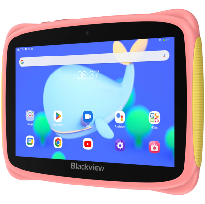 Blackview Tab 3 Kids, Pink, 7-inch HD 1024*600, 7731E Quad-core 1.3GHz, Front 0.3MP; Rear 2MP Camera, 2GB/32GB, 3280mAh battery, Doke 3.0 Go (Android 13), WiFi version, 802.11 b/g/n(2.4GHz), Bluetooth