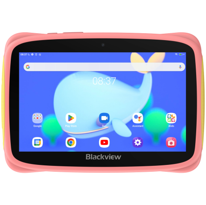 Blackview Tab 3 Kids, Pink, 7-inch HD 1024*600, 7731E Quad-core 1.3GHz, Front 0.3MP; Rear 2MP Camera, 2GB/32GB, 3280mAh battery, Doke 3.0 Go (Android 13), WiFi version, 802.11 b/g/n(2.4GHz), Bluetooth