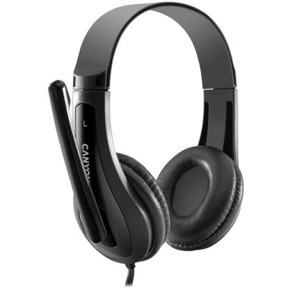 CANYON PC headset HSC-1 PC Mic Flat 2m Black