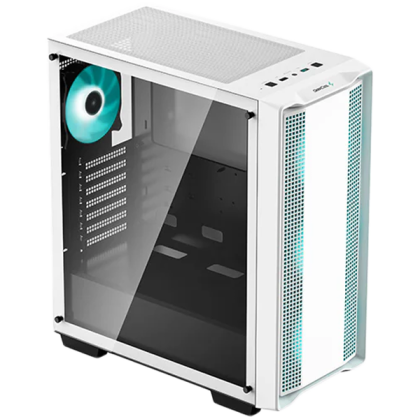 DeepCool CC560 WH V2, Mid Tower, Mini-ITX/Micro-ATX/ATX, 1xUSB3.0, 1xUSB2.0, 1xAudio, 4x120mm Pre-Installed LED Fans, Tempered Glass, Mesh Panel, White