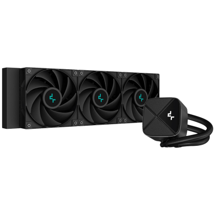 DeepCool LS720S Zero Dark, 360mm CPU Liquid Cooler, 3x120mm ARGB PWM Fans, Anti-Leak Technology, Black, LGA 1700/1200/1151/1150/1155, AMD AM5/AM4, 3Y R-LS720-BKNNMM-G-1