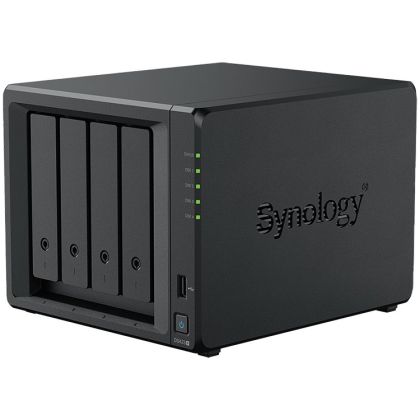 Synology DS423+, Tower, 4-Bays 3.5'' SATA HDD/SSD, 2 x M.2 2280 NVMe SSD, CPU Intel Celeron J4125 4-core (4-thread) 2.0 GHz, max. boost up to 2.7 GHz, 2 GB DDR4 ECC SODIMM, 2 x 1GbE RJ-45, 2 X USB 3.2, 1.51 kg, 3y