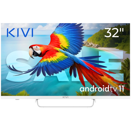 32", White, HD 2k, Android TV 11, Black, 1920x1080, 60 Hz, AV1, Sound 2x8W, 26 kWh/1000h, Energy E, WiFi5G, BT5.1, 3xHDMI, 2xUSB, Blue Remote, Central stand, 24 months