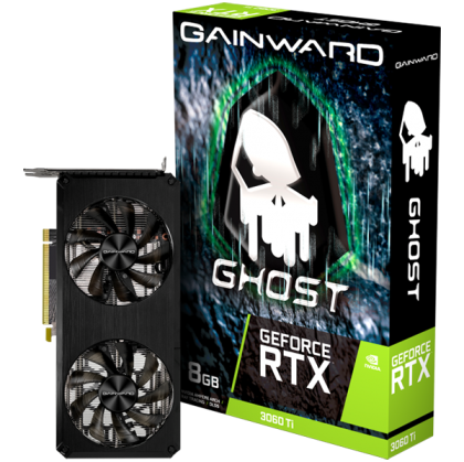 Gainward GeForce RTX 3060 Ti Ghost, 8GB, 256 bit, 1xHDMI, 3xDP, PCI-Express Gen 4 x16, 8-pin PSU, recommentded 500W, NE6306T019P2-190AB.