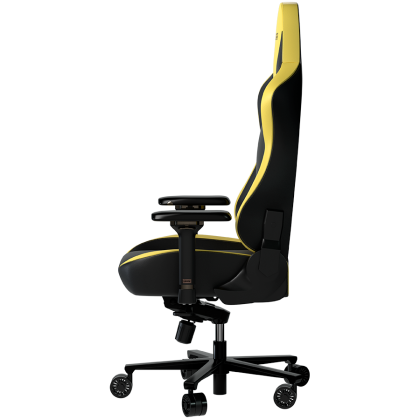 LORGAR Base 311, Gaming chair, PU eco-leather, 1.8 mm metal frame, multiblock mechanism, 4D armrests, 5 Star aluminium base, Class-4 gas lift, 75mm PU casters, Black + yellow