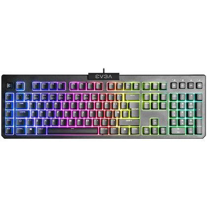 EVGA Z12 RGB Gaming Keyboard, RGB Backlit LED, 5 Programmable Macro Keys, Dedicated Media Keys, Water Resistant