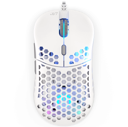 Endorfy LIX Plus Onyx White Gaming Mouse, PIXART PAW3370 Optical Gaming Sensor, 19000DPI, 59G Lightweight design, KAILH GM 8.0 Switches, 1.8M Paracord Cable, PTFE Skates, ARGB lights, 2 Year Warranty