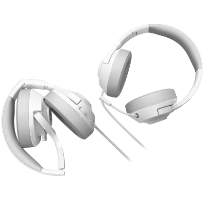 LORGAR Noah 101, Gaming headset with microphone, 3.5mm jack connection, cable length 2m, foldable design, PU leather ear pads, size: 185*195*80mm, 0.245kg, white