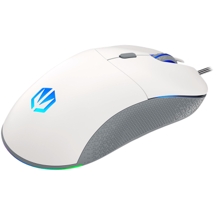 Endorfy GEM Plus Onyx White Gaming Mouse, PIXART PAW3370 Optical Gaming Sensor, 19000DPI, 67G Lightweight design, KAILH GM 8.0 Switches, 1.8M Paracord Cable, PTFE Skates, ARGB lights, 2 Year Warranty