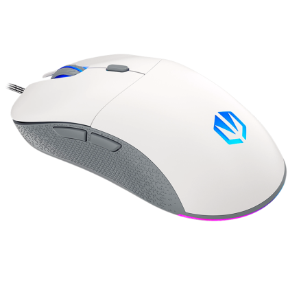 Endorfy GEM Plus Onyx White Gaming Mouse, PIXART PAW3370 Optical Gaming Sensor, 19000DPI, 67G Lightweight design, KAILH GM 8.0 Switches, 1.8M Paracord Cable, PTFE Skates, ARGB lights, 2 Year Warranty