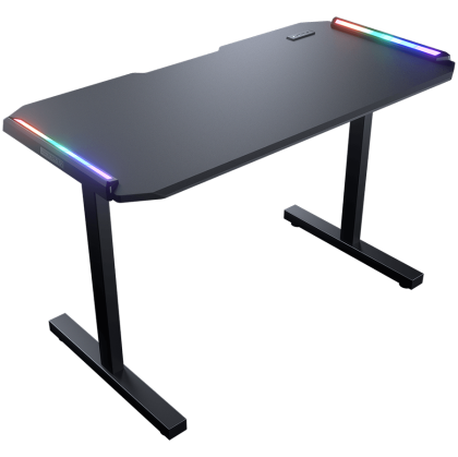 COUGAR DEIMUS 120 Gaming Desk, Dual-sided RGB Lighting Effects, Medium Density Fiberboard, 1220x605(mm), USB 3.0 x2, USB 3.0 Type-C x1, RGB button