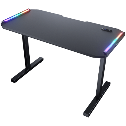 COUGAR DEIMUS 120 Gaming Desk, Dual-sided RGB Lighting Effects, Medium Density Fiberboard, 1220x605(mm), USB 3.0 x2, USB 3.0 Type-C x1, RGB button