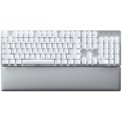 Razer Pro Type Ultra - US Layout, Wireless Mechanical Keyboard for Productivity, Razer Yellow Mechanical Switch, Bluetooth and Razer HyperSpeed (2.4GHz), Backlit keys (white LED), USB-C, Plush leatherette wrist rest, Soft-touch coating