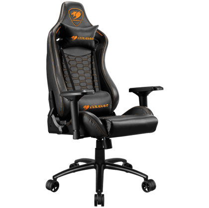 COUGAR OUTRIDER S Black, Gaming Chair, Body-embracing High Back Design, Premium PVC Leather, Head and Lumbar Pillow, 180º Reclining, Full Steel Frame, 4D Adjustable Armrest, Class 4 Gas Lift Cylinder