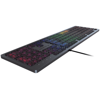 COUGAR VANTAR AX Scissor Gaming Keyboard, Scissor switches, 19-Key Rollover, USB plug, RGB light effects, CNC Unibody Aluminum Frame, 8 backlight effects, 445 X 127 X 15 (mm), 1.6m cable length, 626g, Anti-Ghosting Technology, Translucent Keycaps